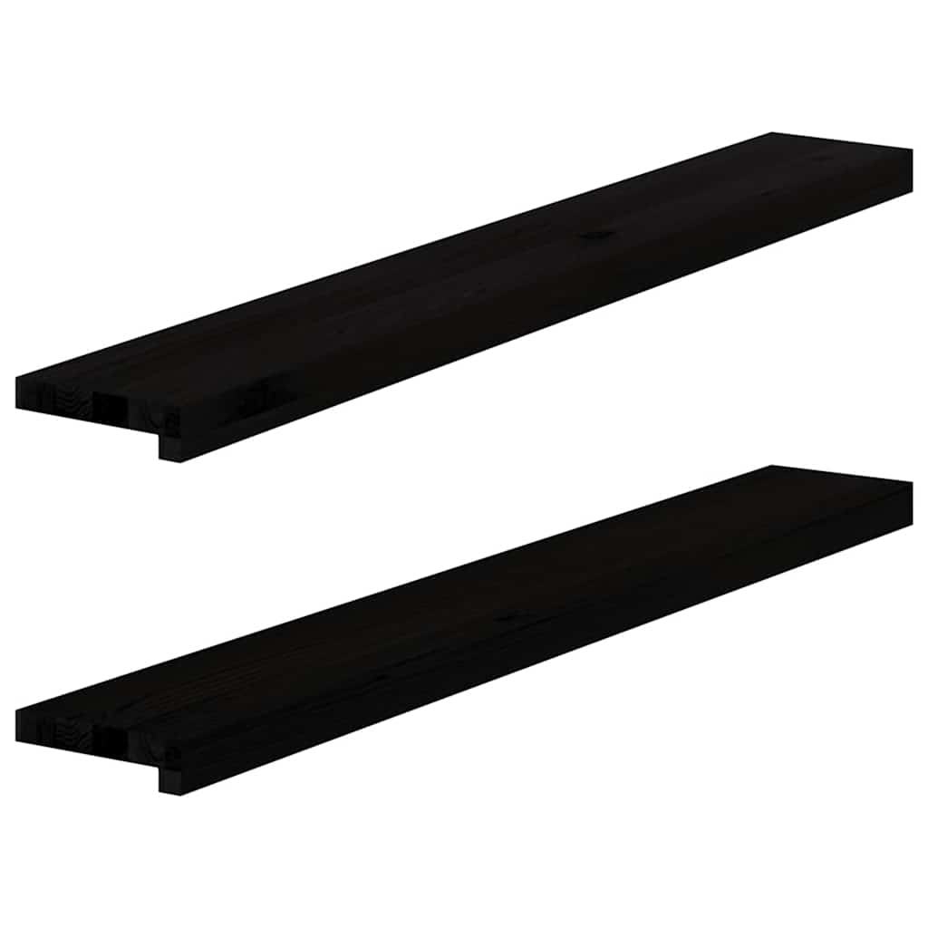 Window Sills 2 pcs Dark Brown 110x15x2 cm Solid Wood Oak - Merlin Deals