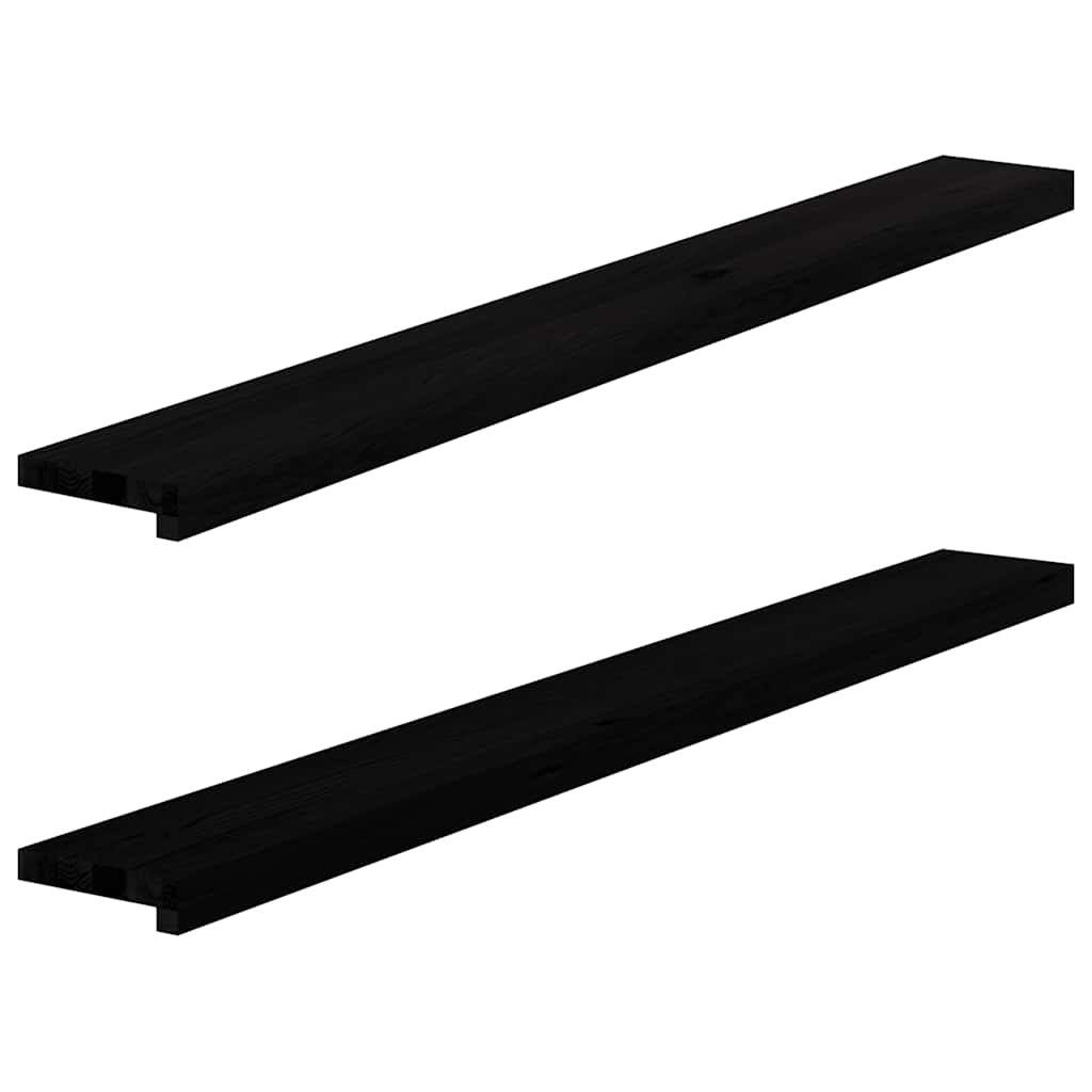 Window Sills 2 pcs Dark Brown 140x15x2 cm Solid Wood Oak - Direct Imports