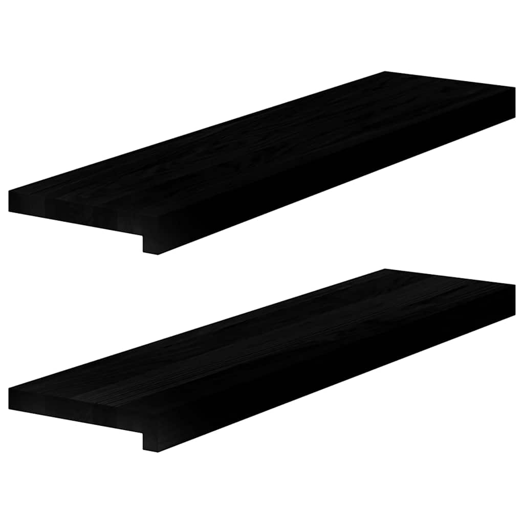 Window Sills 2 pcs Dark Brown 80x20x2 cm Solid Wood Oak - Merlin Deals