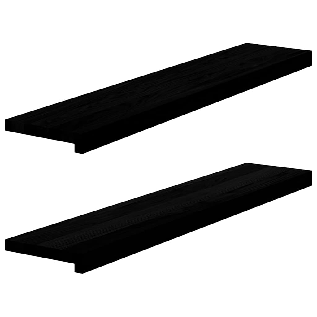 Window Sills 2 pcs Dark Brown 100x20x2 cm Solid Wood Oak - Charlotte Dunes