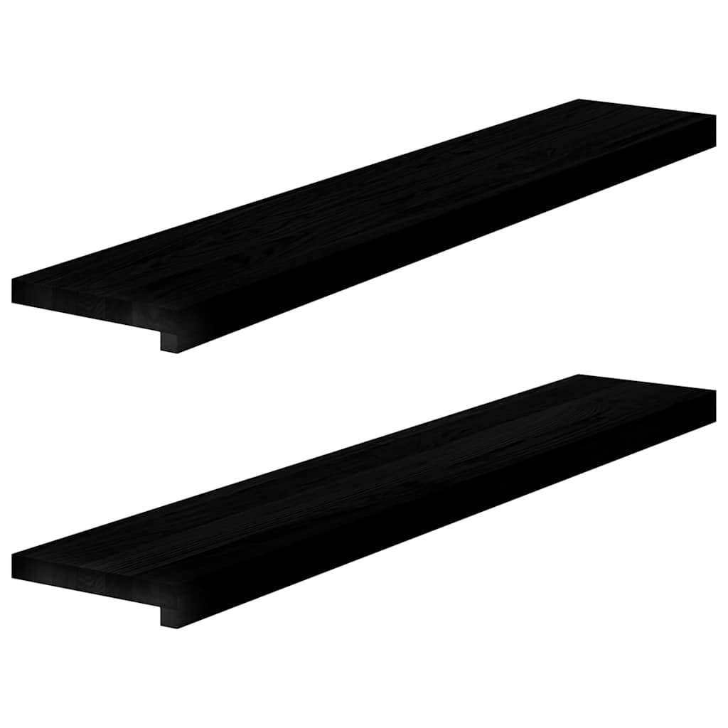 Window Sills 2 pcs Dark Brown 110x20x2 cm Solid Wood Oak - Decor Base