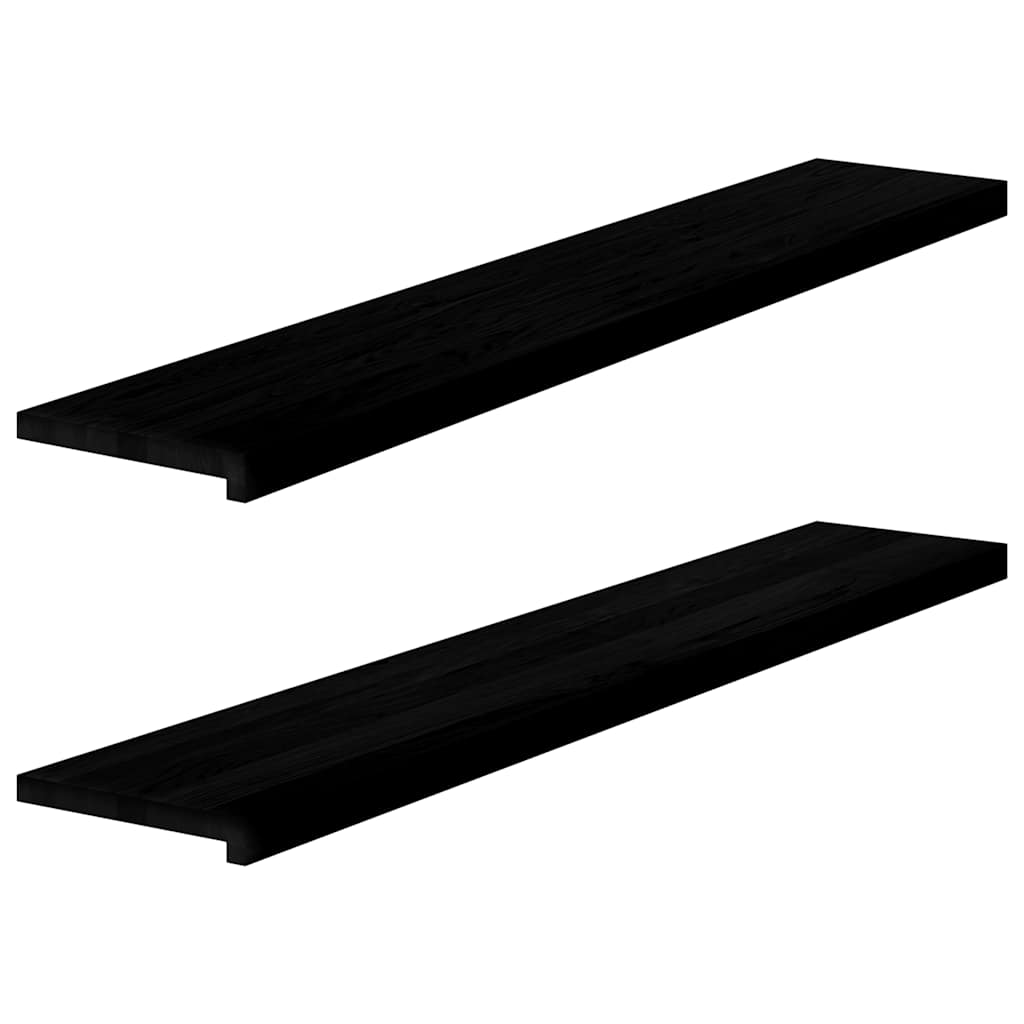 Window Sills 2 pcs Dark Brown 140x25x2 cm Solid Wood Oak - Millennium Furniture