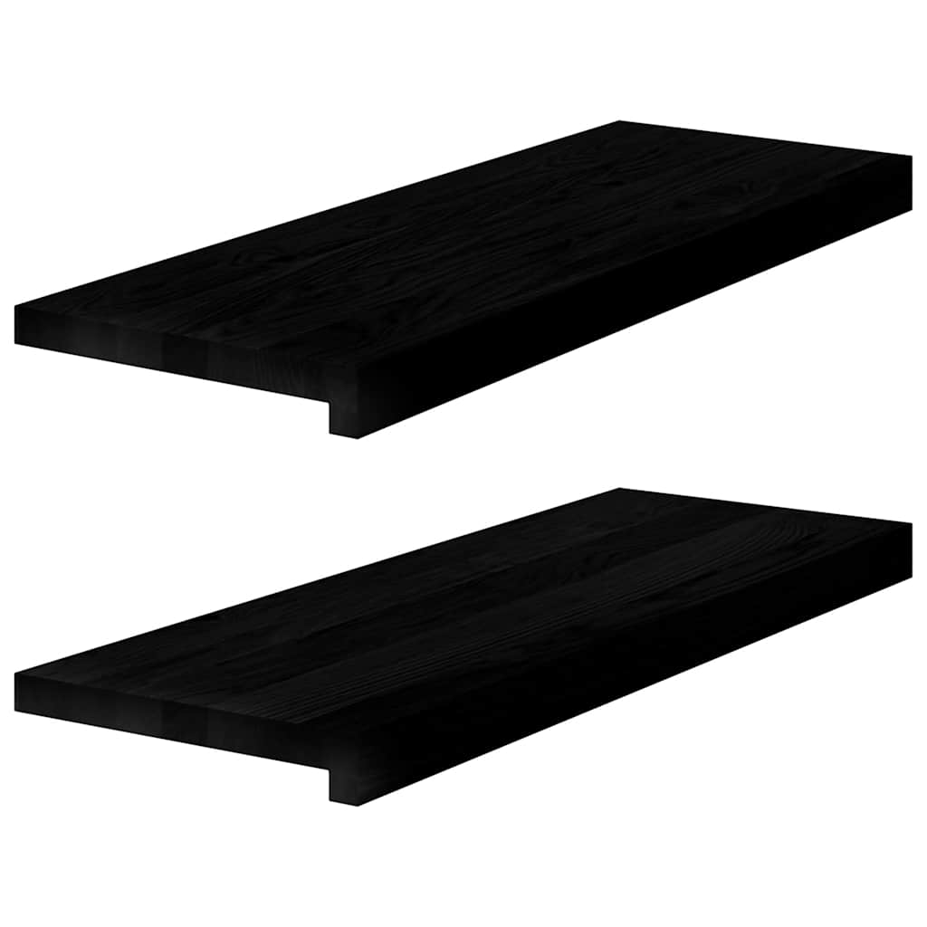 Window Sills 2 pcs Dark Brown 70x30x2 cm Solid Wood Oak - Casper Homes