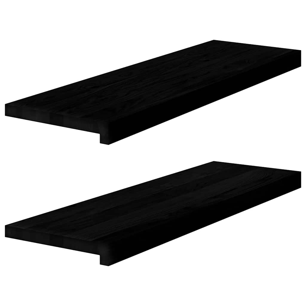 Window Sills 2 pcs Dark Brown 80x30x2 cm Solid Wood Oak - Merlin Deals