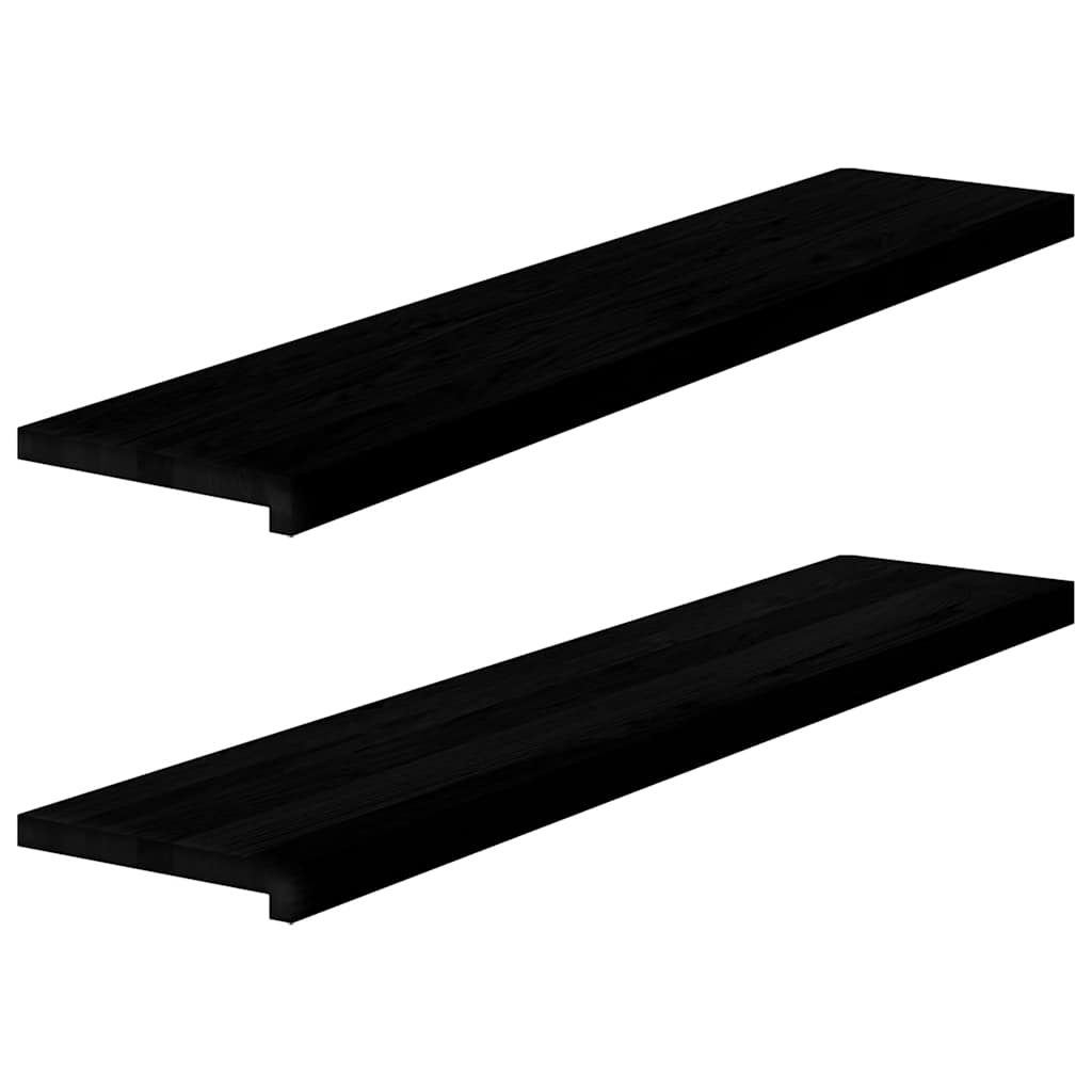 Window Sills 2 pcs Dark Brown 120x30x2 cm Solid Wood Oak - Discount Dealers