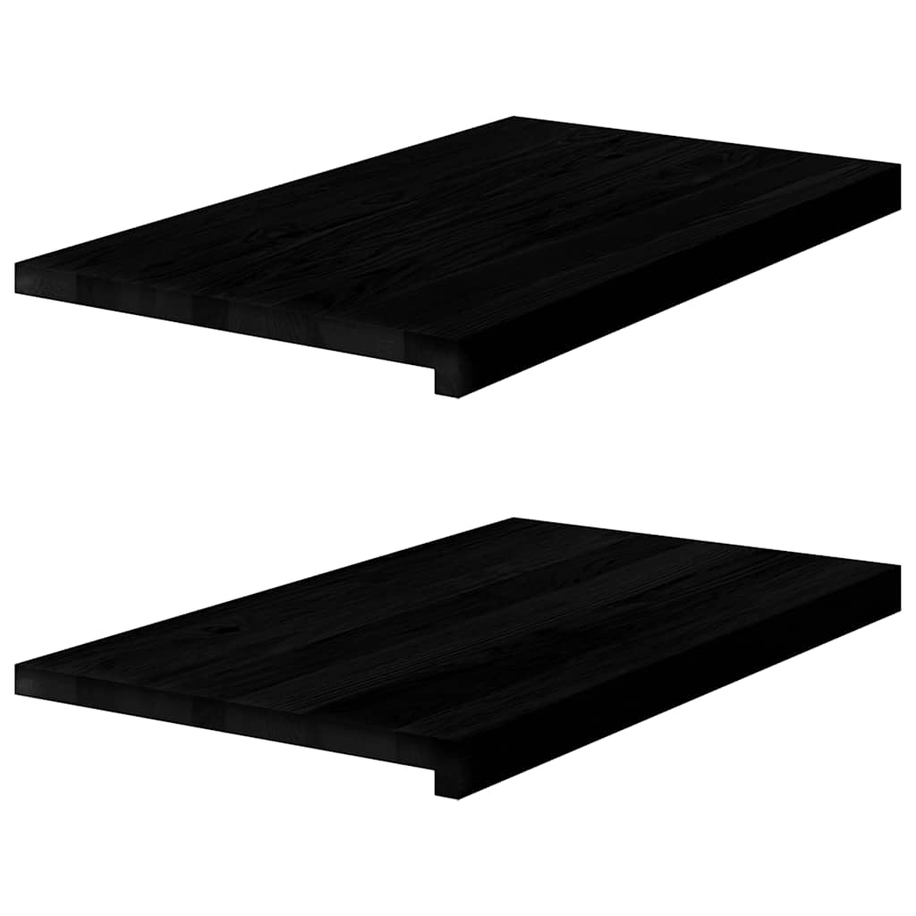 Window Sills 2 pcs Dark Brown 70x40x2 cm Solid Wood Oak - Casper Homes