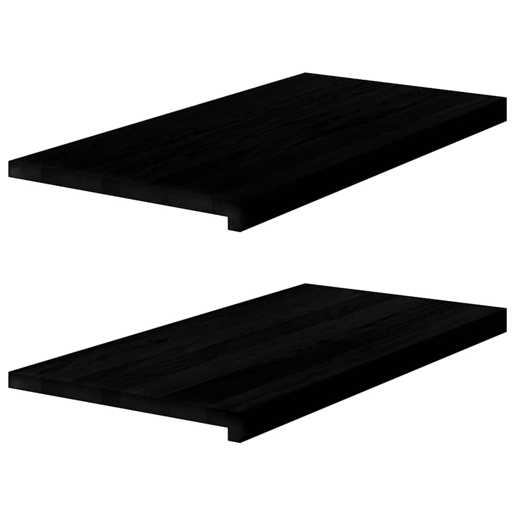 Window Sills 2 pcs Dark Brown 80x40x2 cm Solid Wood Oak - Design Hut