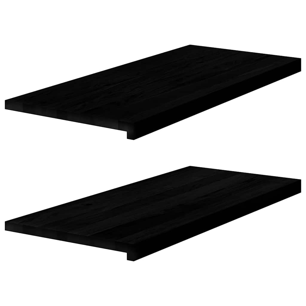 Window Sills 2 pcs Dark Brown 90x40x2 cm Solid Wood Oak - Tyrell & Tyrell