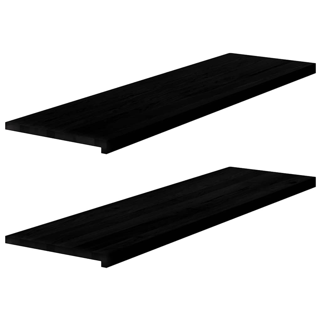 Window Sills 2 pcs Dark Brown 140x40x2 cm Solid Wood Oak - All Things Good