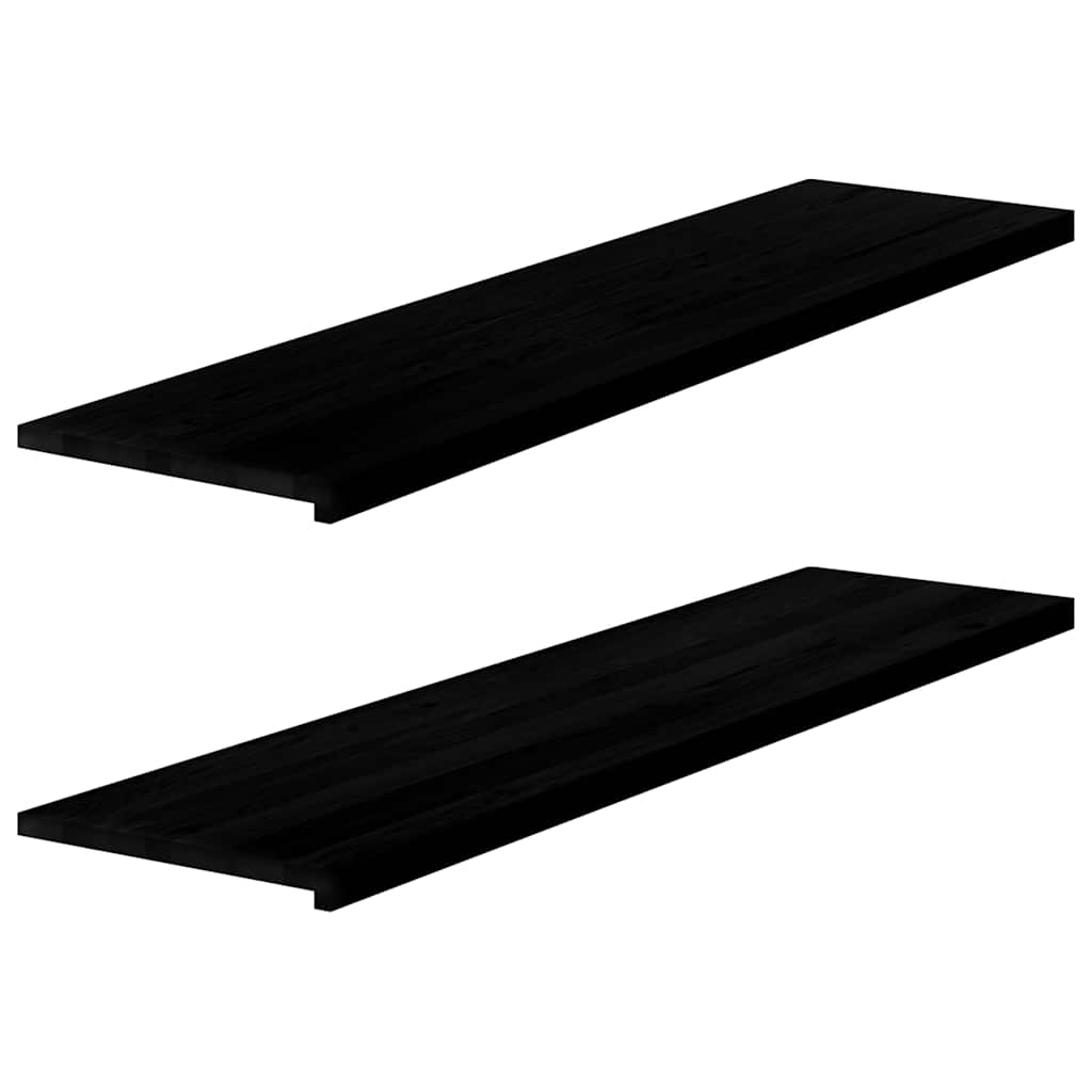Window Sills 2 pcs Dark Brown 160x40x2 cm Solid Wood Oak - Discount Dealers