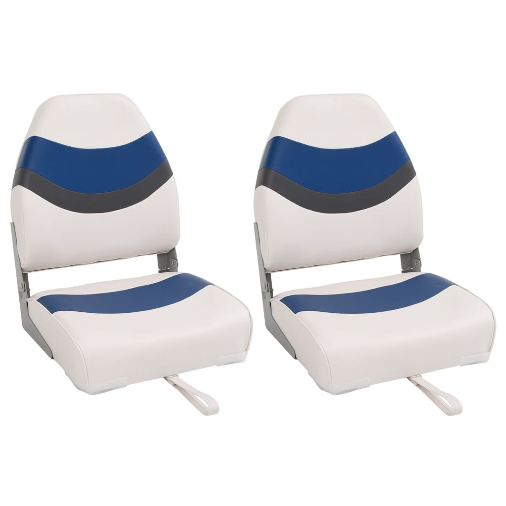 Foldable Boat Seats 2Pieces with High Back 44x38x55 cm - Charlotte Dunes