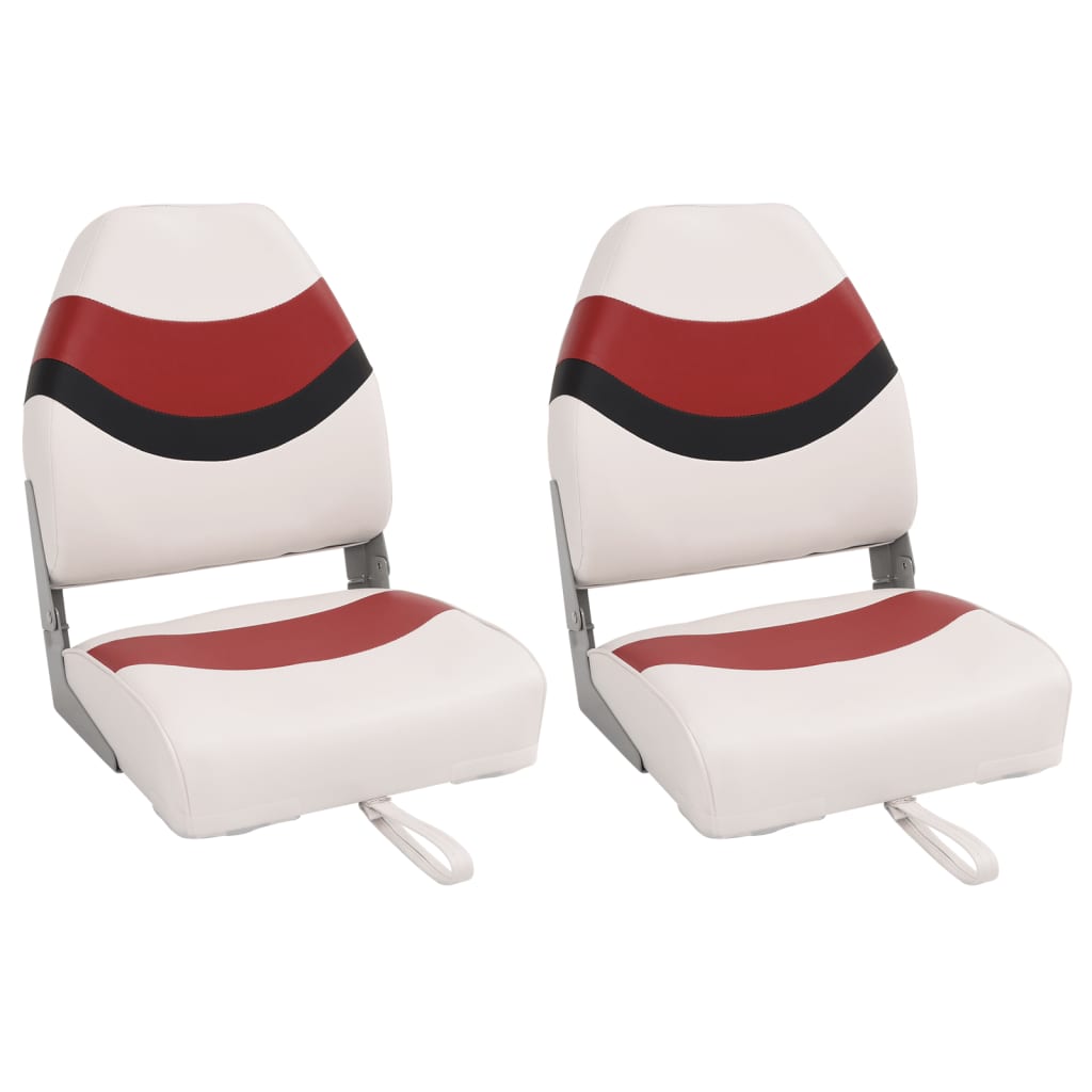 Foldable Boat Seats 2Pieces with High Back 44x38x55 cm - Charlotte Dunes
