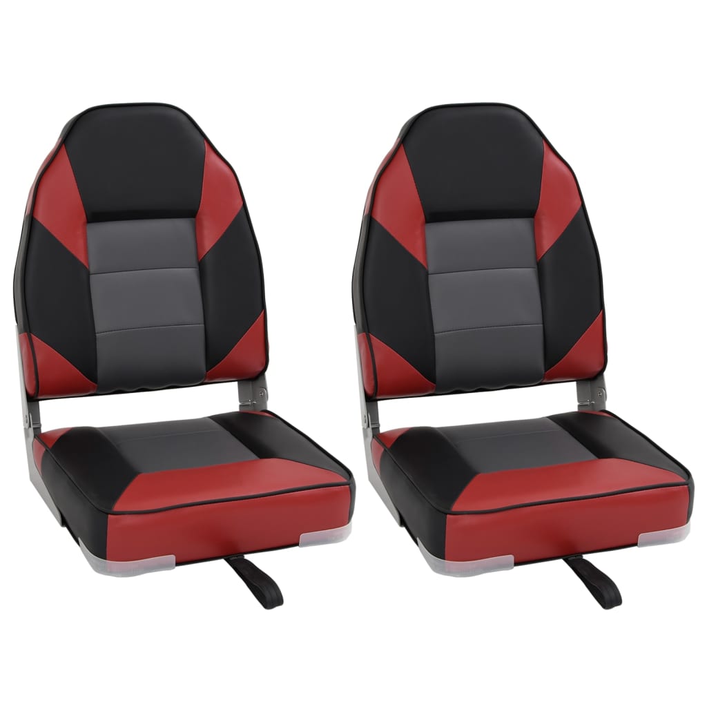 Foldable Boat Seats 2Pieces with High Back 39x43x58 cm - Charlotte Dunes