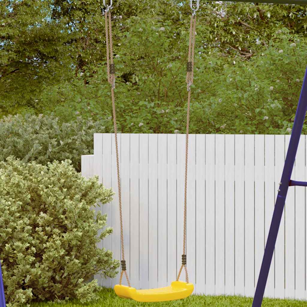 Outdoor Swing Seat for Kids Single with Adjustable Rope Yellow - Direct Imports