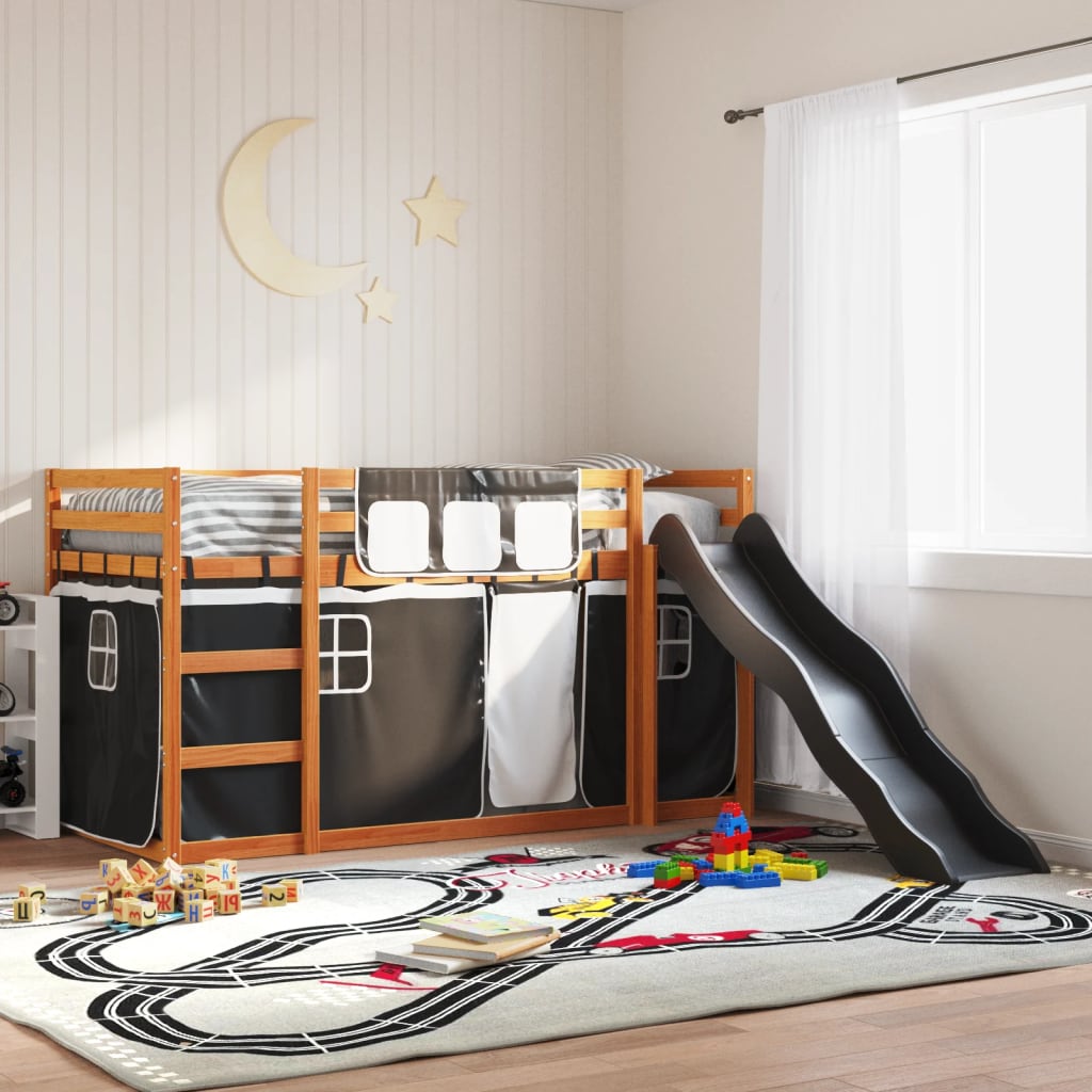 Bunkbed with Slide White and Black 90x200cm - Millennium Furniture