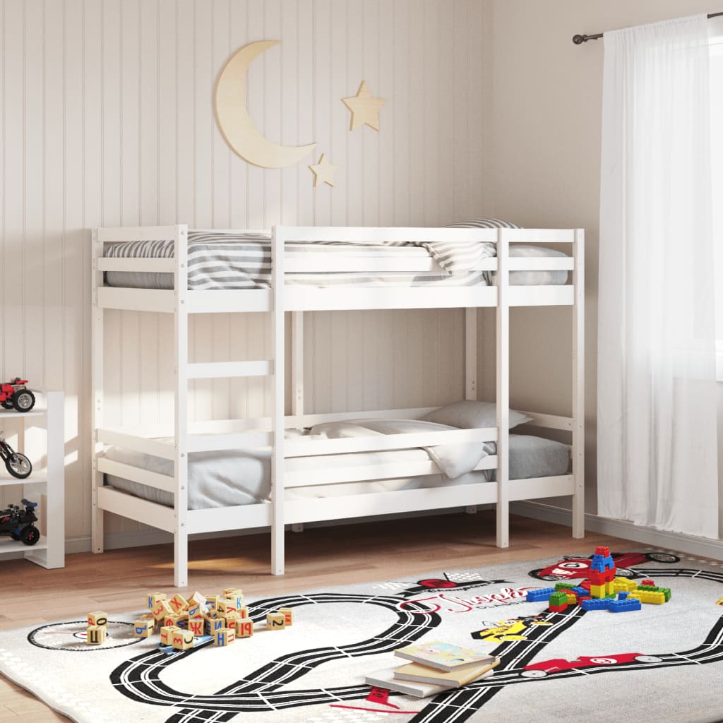 Bunkbed White 90x200cm Solid Wood Pine - Style and Chic