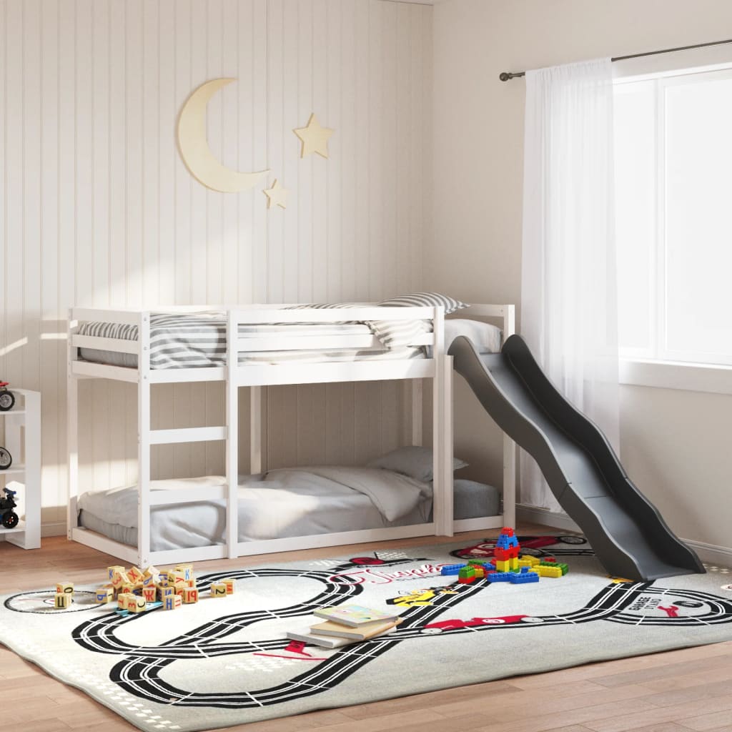 Bunkbed with Slide and Ladder White 90x200cm - Design Hut