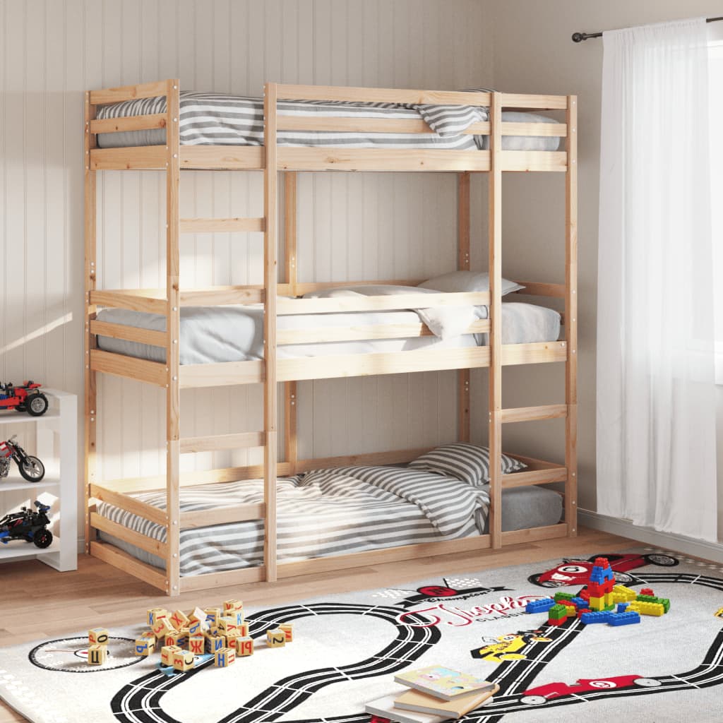 Triple Bunkbed 80x200cm Solid Wood Pine - Tyrell & Tyrell