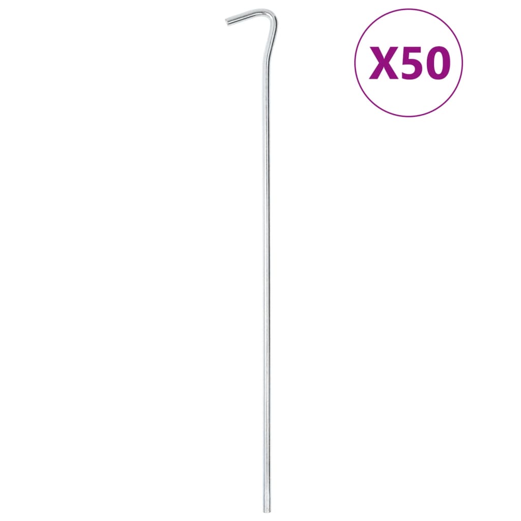 Tent Pegs 50 pcs 30 cm 7 mm Galvanised Steel - All Things Good