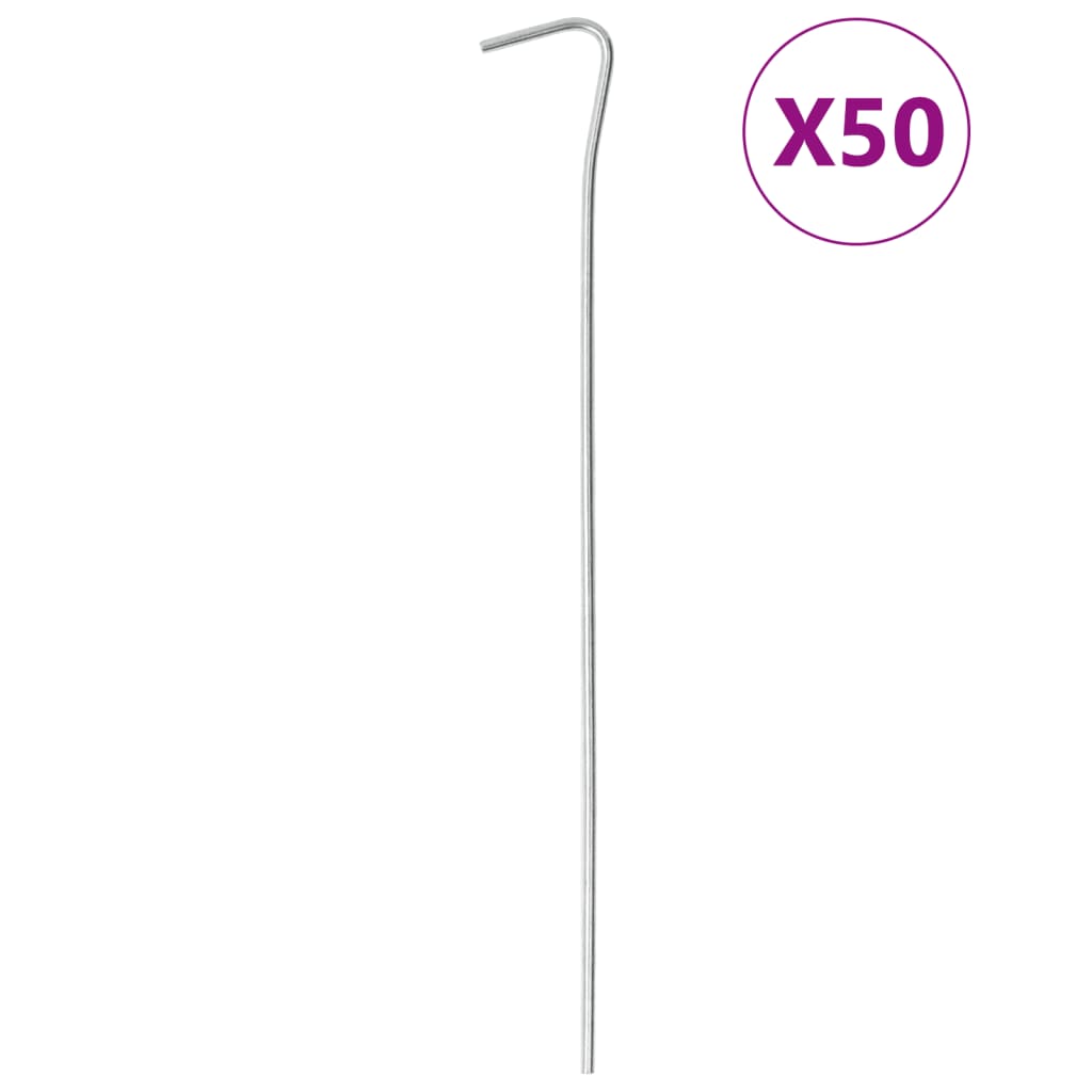 Tent Pegs 50 pcs 23 cm 3 mm Galvanised Steel - All Things Good