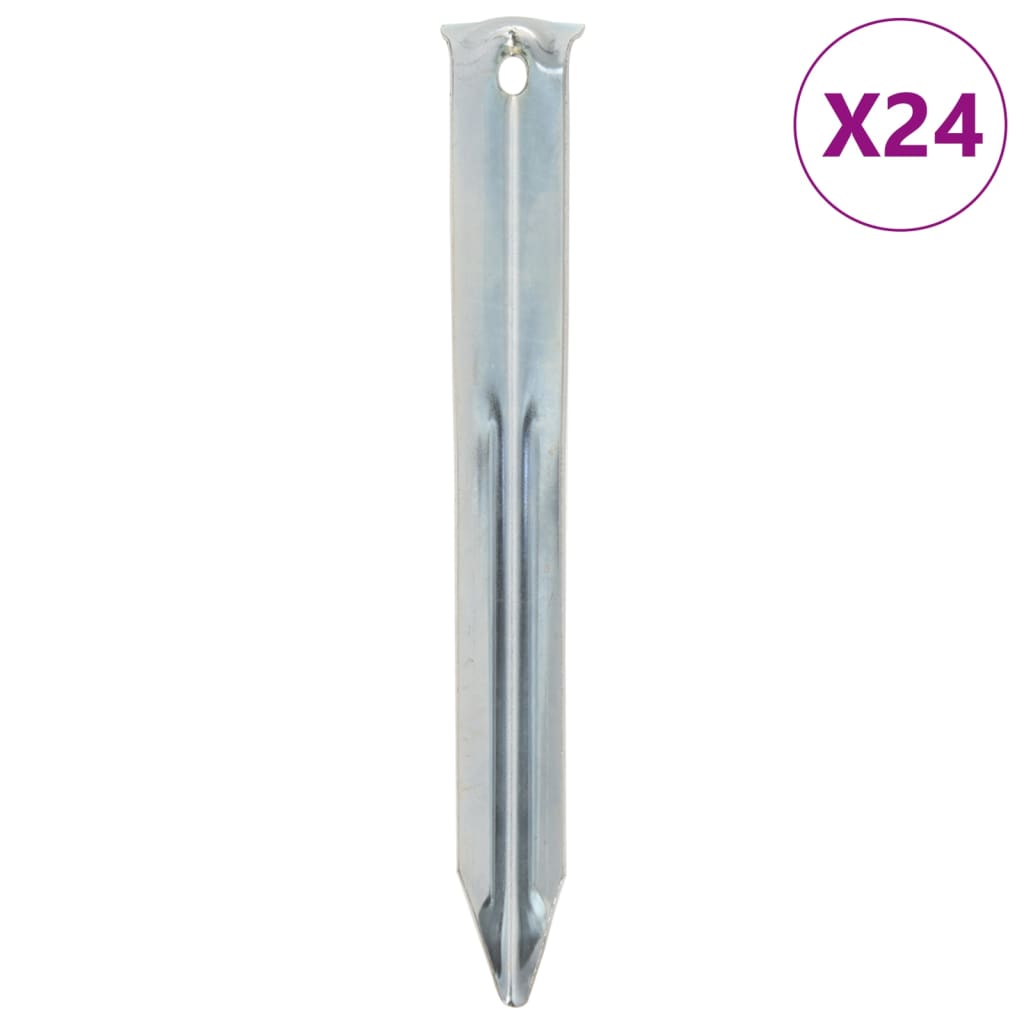 Tent Pegs 24 pcs 17 cm 20 mm Galvanised Steel - Direct Imports