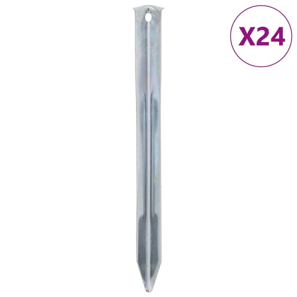 Tent Pegs 24 pcs 22 cm 20 mm Galvanised Steel - Direct Imports