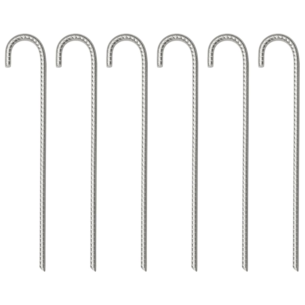 Tent Pegs 6 pcs 37 cm 10 mm Galvanised Steel - Casper Homes