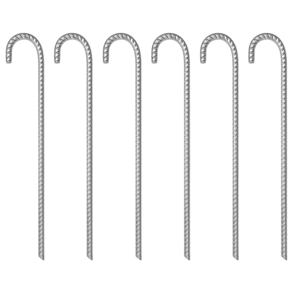 Tent Pegs 6 pcs 41.5 cm 12 mm Galvanised Steel - Merkel Designers