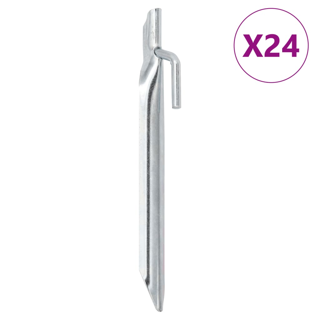 Tent Pegs 24 pcs V-shaped 17 cm 20 mm Galvanised Steel - Direct Imports