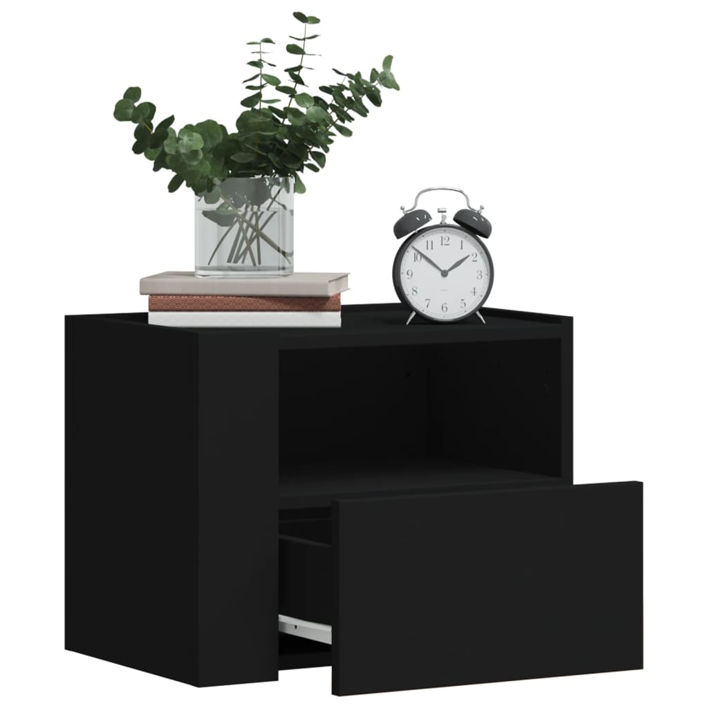Wall-mounted Bedside Cabinets 2 pcs Black 45x30x35 cm - vid-848314 - Design Hut
