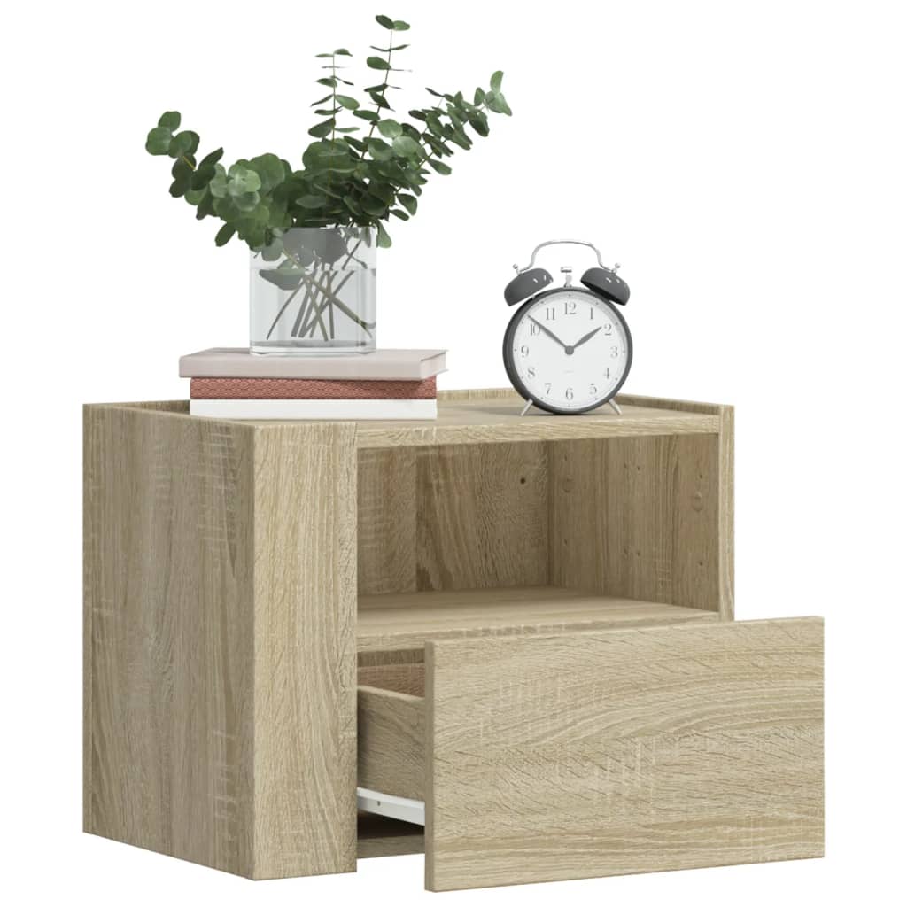 Wall-mounted Bedside Cabinets 2 pcs Sonoma Oak 45x30x35 cm - vid-848316 - Design Hut