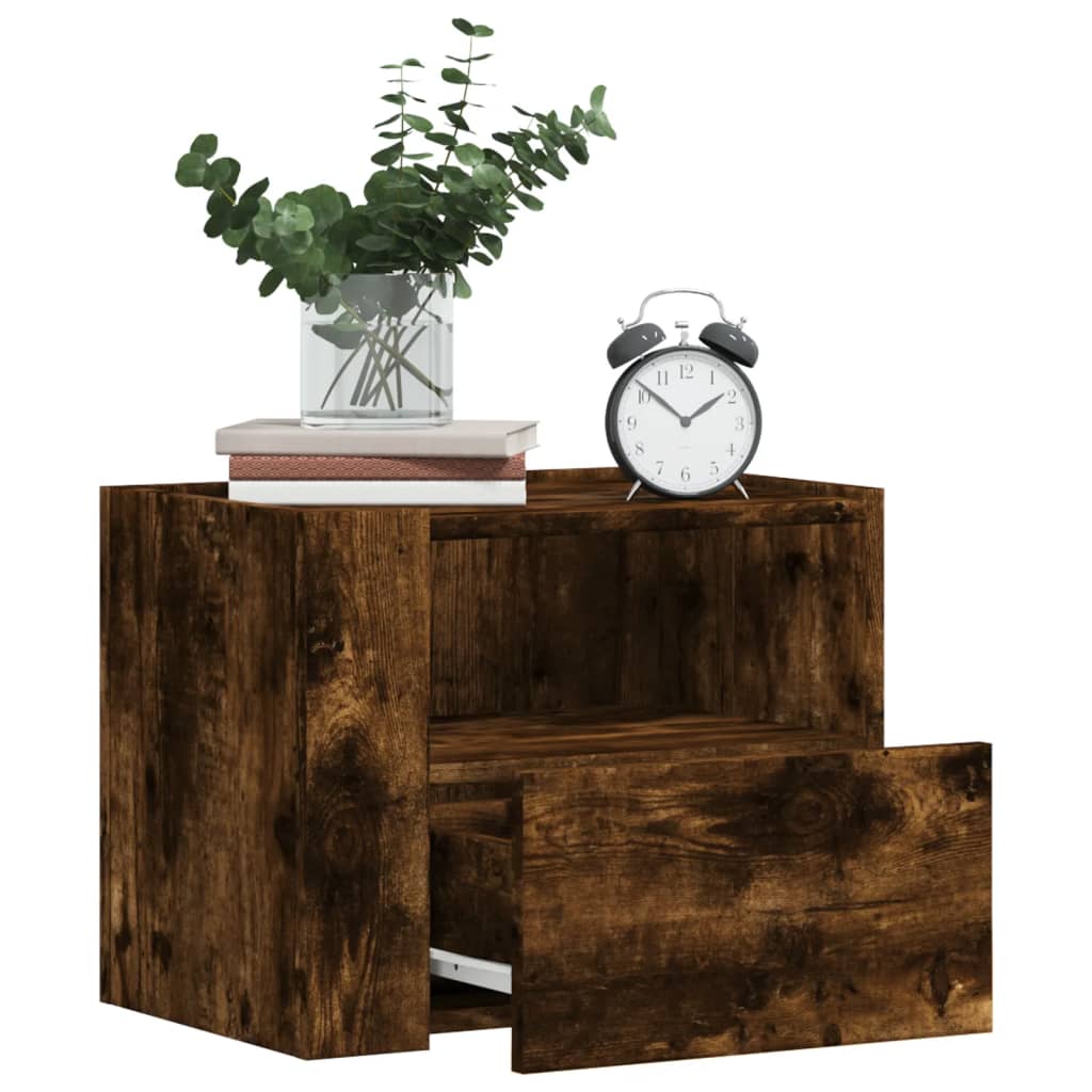 Wall-mounted Bedside Cabinets 2 pcs Smoked Oak 45x30x35 cm - vid-848320 - Design Hut