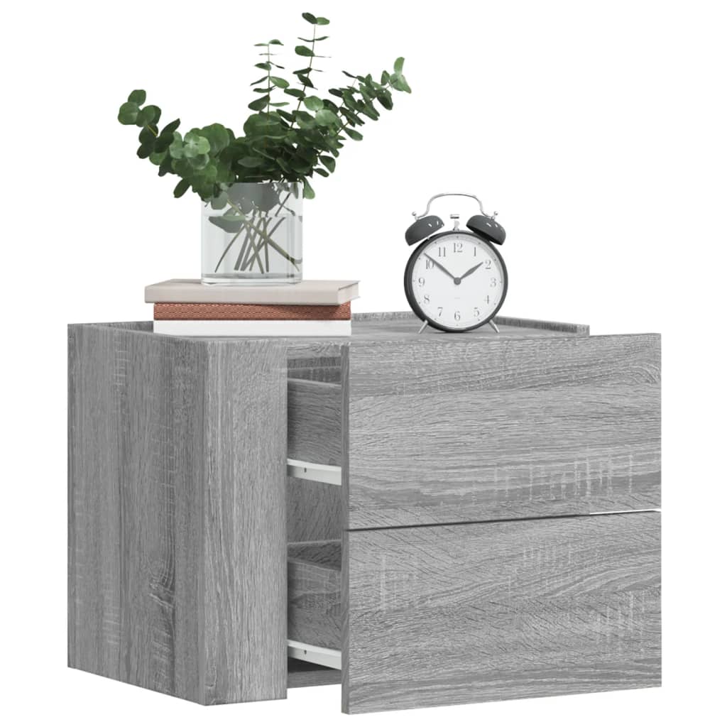 Wall-mounted Bedside Cabinets 2 pcs Grey Sonoma 45x30x35 cm - vid-848336 - Design Hut