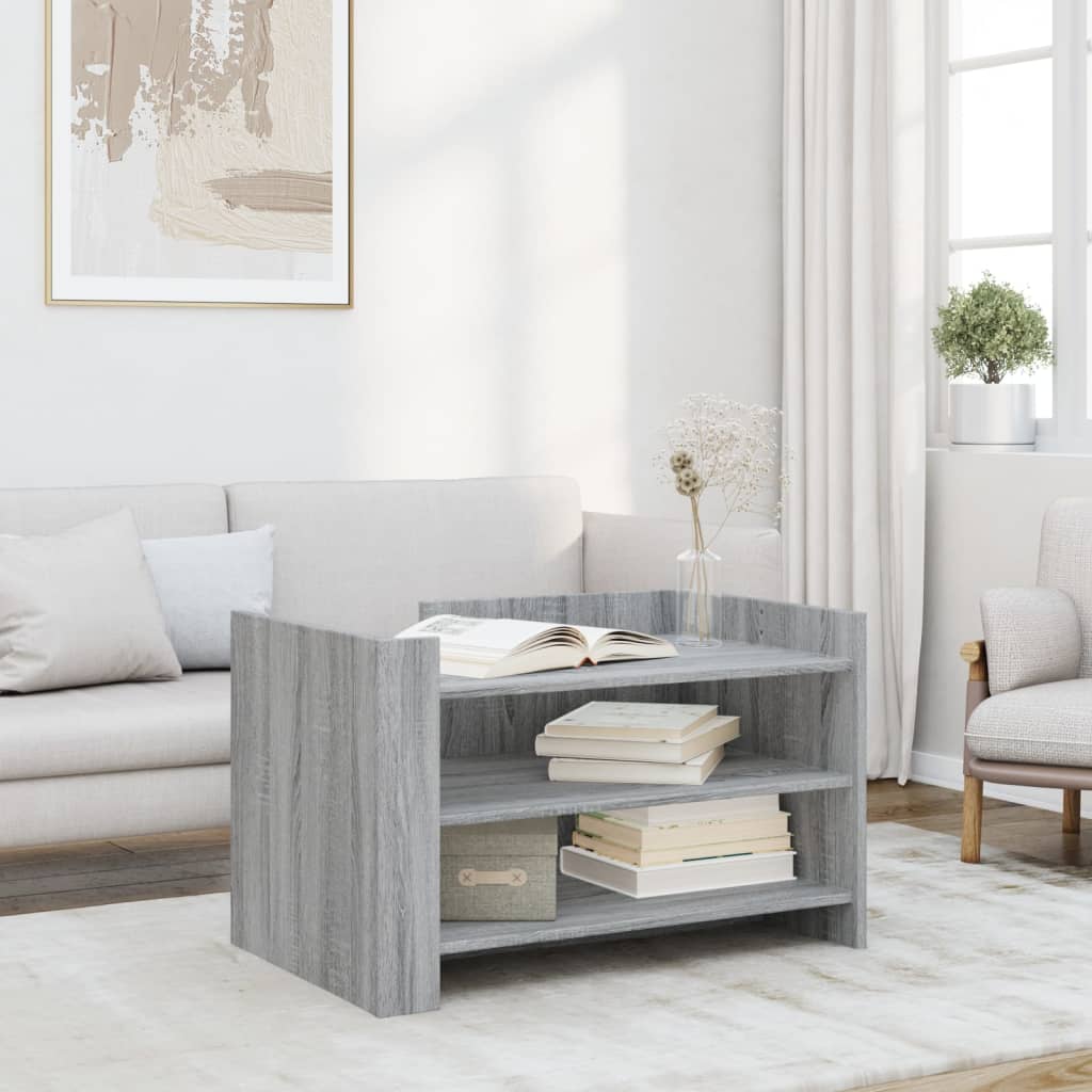 Coffee Table Grey Sonoma 80x50x50 cm Engineered Wood - vid-848344 - Discount Dealers