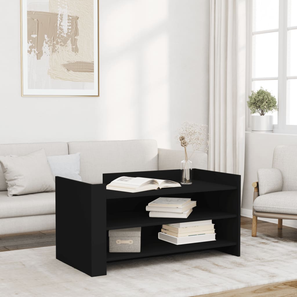 Coffee Table Black 100x50x50 cm Engineered Wood - vid-848347 - Discount Dealers