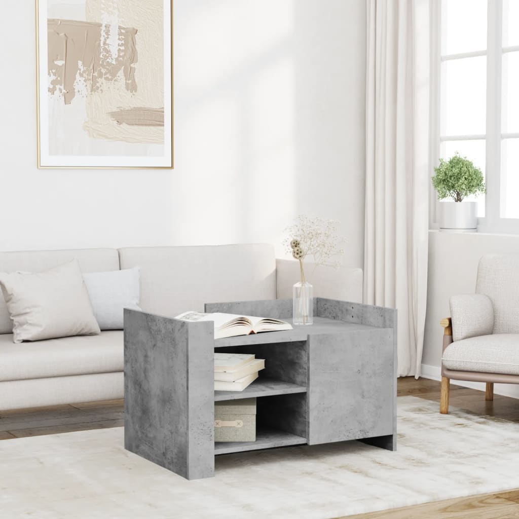Coffee Table Concrete Grey 80x50x50 cm Engineered Wood - vid-848356 - Discount Dealers