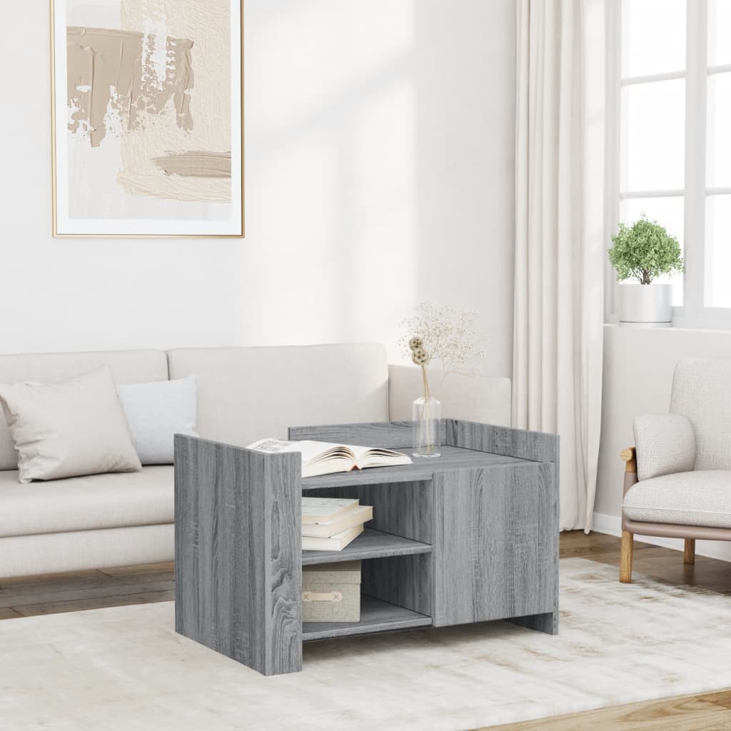 Coffee Table Grey Sonoma 80x50x50 cm Engineered Wood - vid-848358 - Discount Dealers