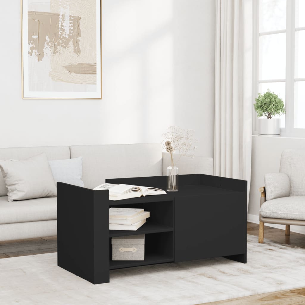 Coffee Table Black 100x50x50 cm Engineered Wood - vid-848361 - Discount Dealers