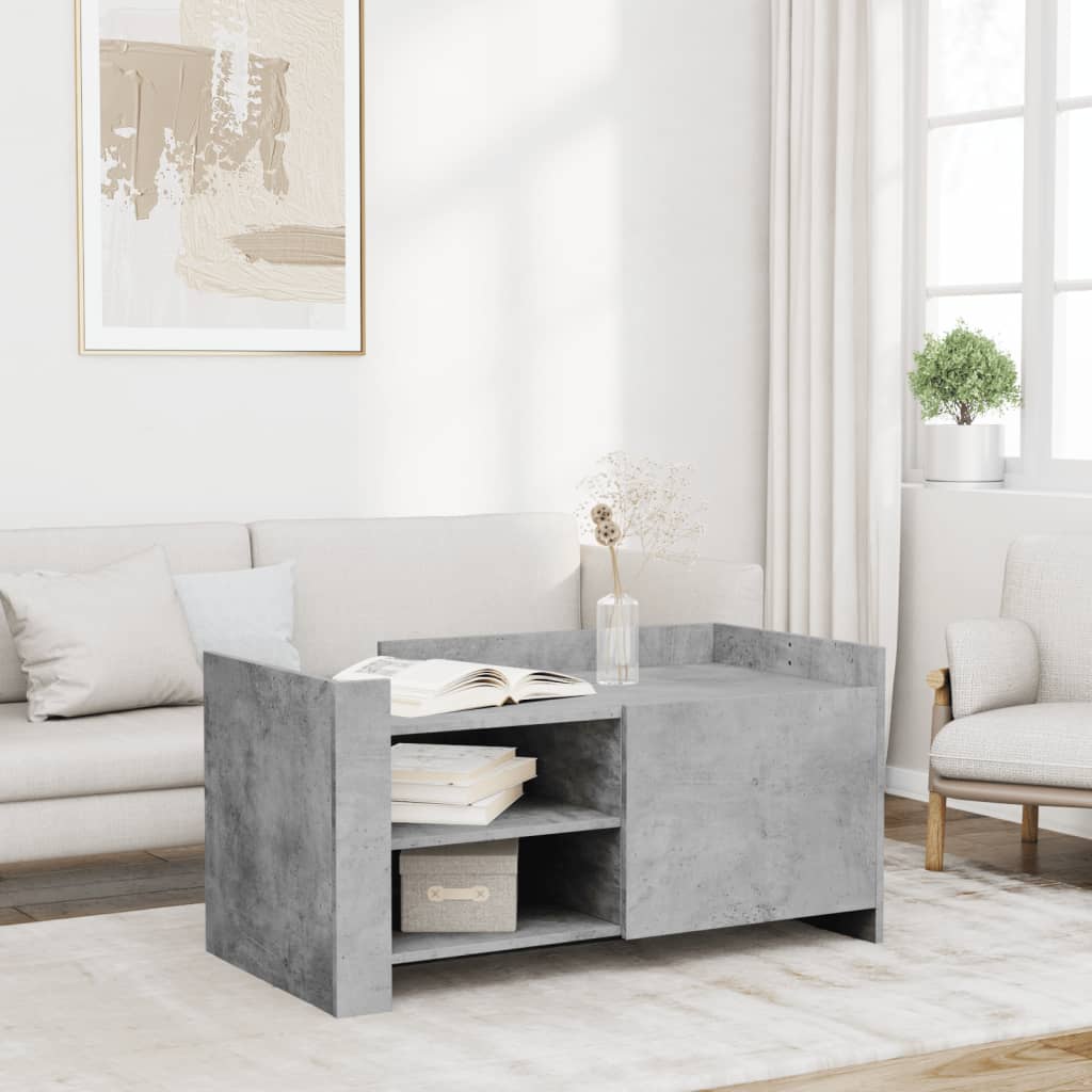 Coffee Table Concrete Grey 100x50x50 cm Engineered Wood - vid-848363 - Discount Dealers