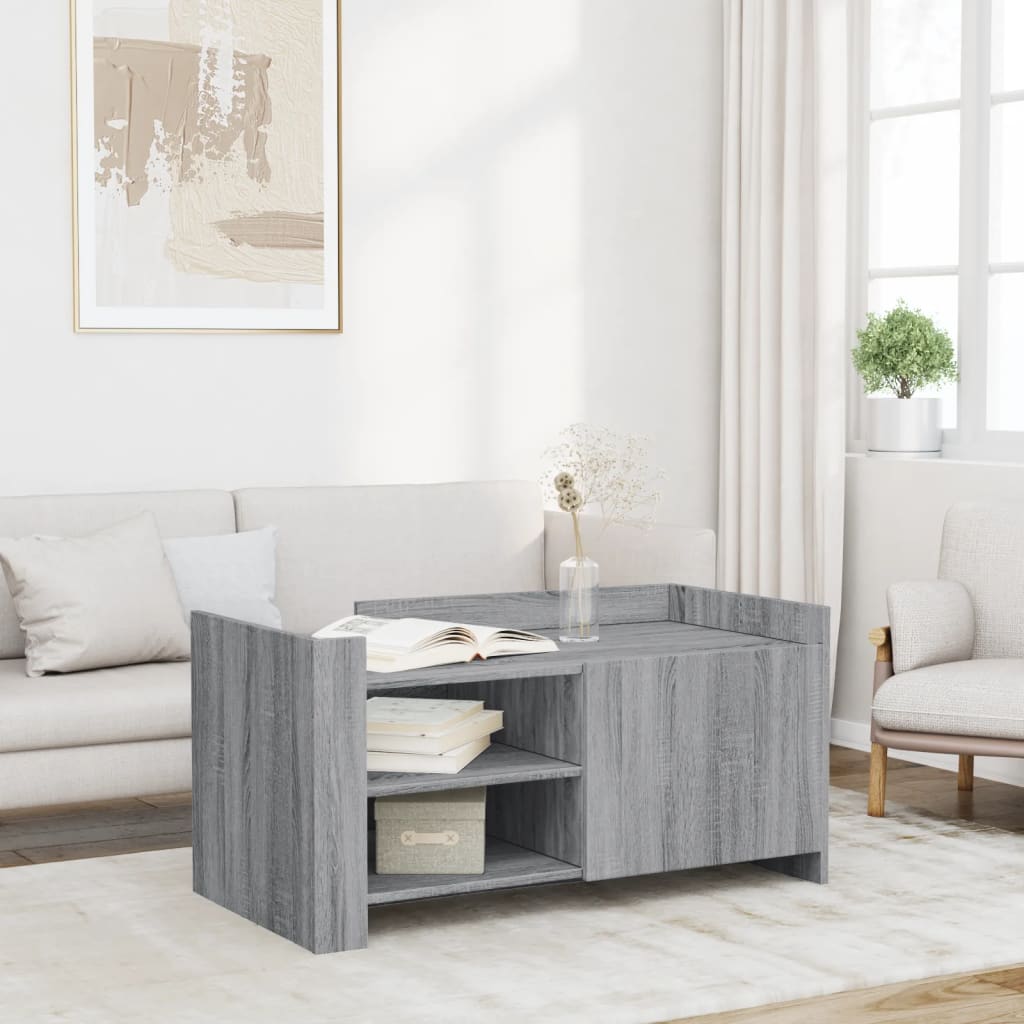 Coffee Table Grey Sonoma 100x50x50 cm Engineered Wood - vid-848365 - Discount Dealers