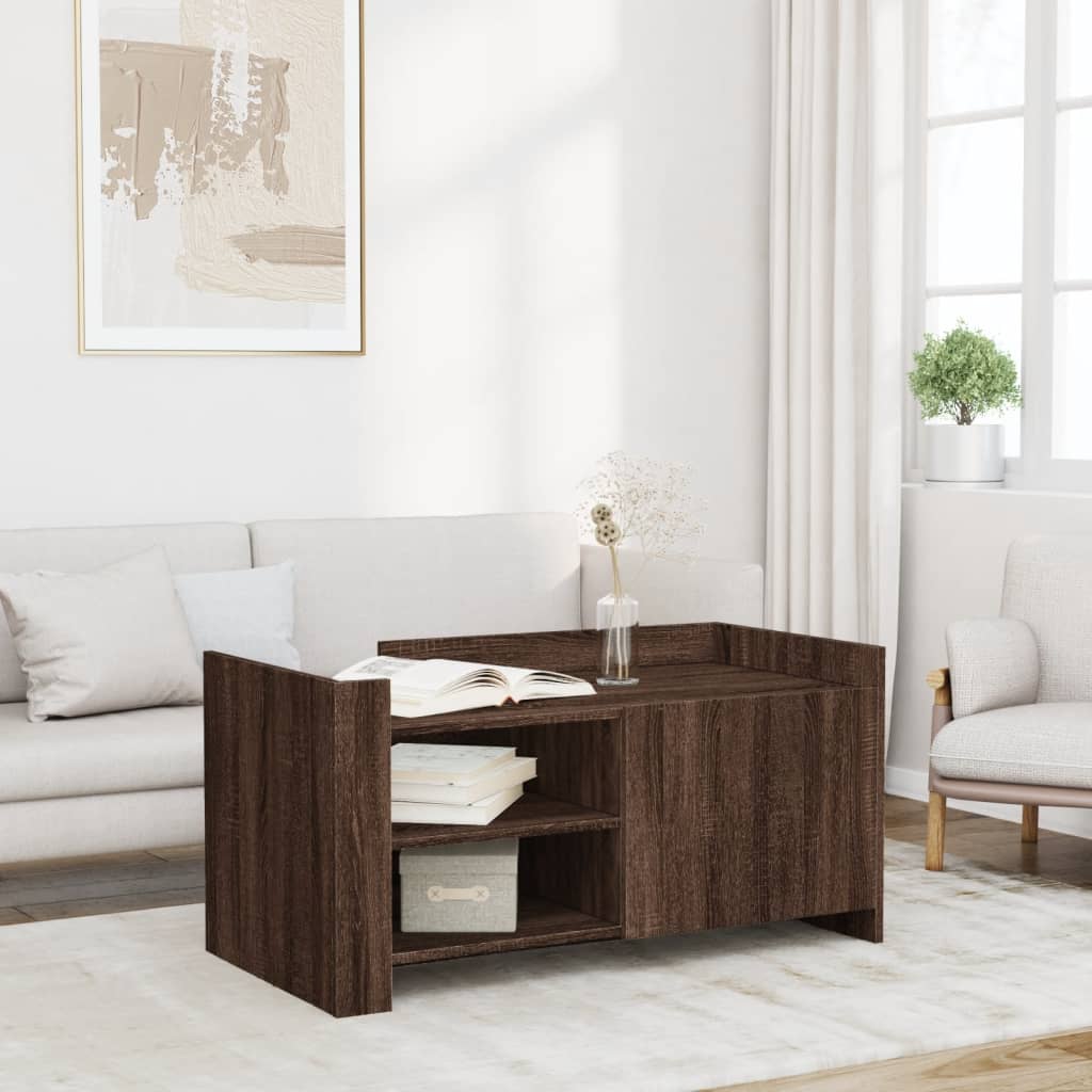 Coffee Table Brown oak 100x50x50 cm Engineered Wood - vid-848366 - Discount Dealers