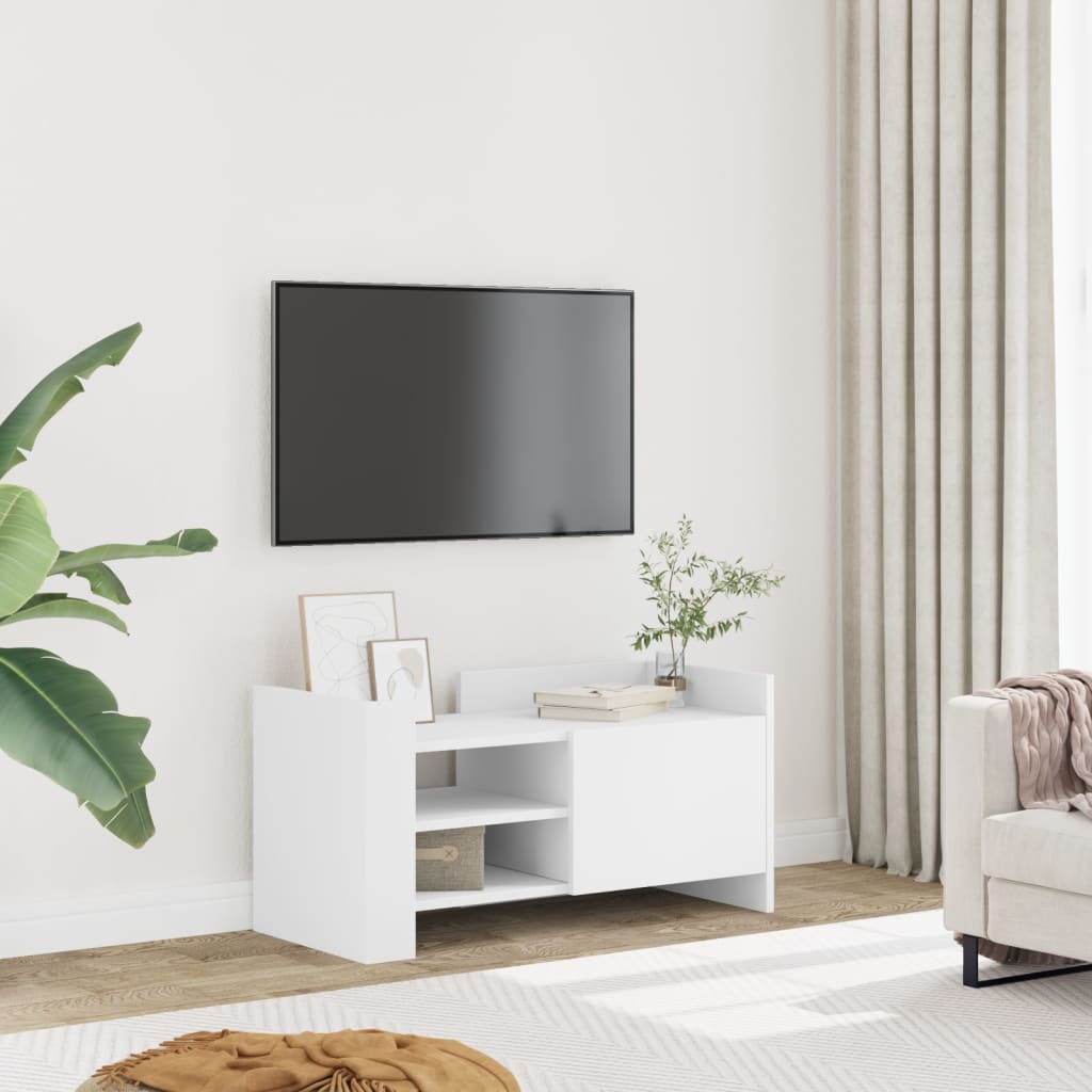 TV Cabinet White 80x35x40 cm Engineered Wood - Design Hut
