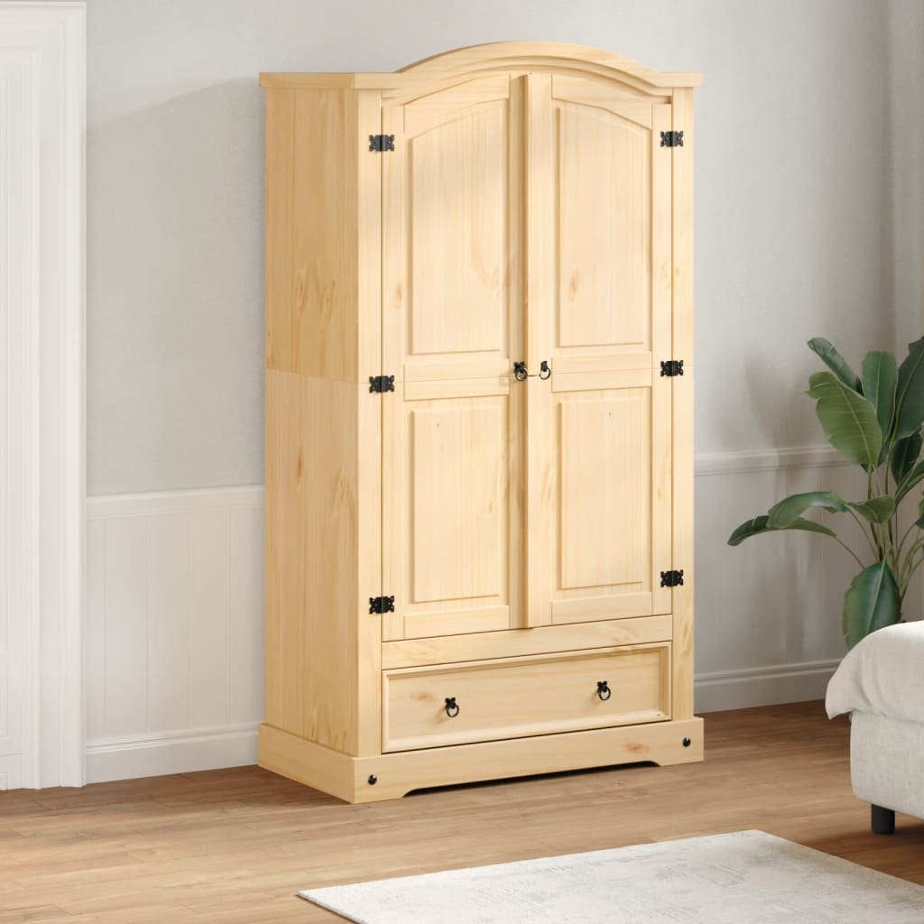 Wardrobe Corona 102x52x186 cm Solid Wood Pine - vid-4012156 - Charlotte Dunes