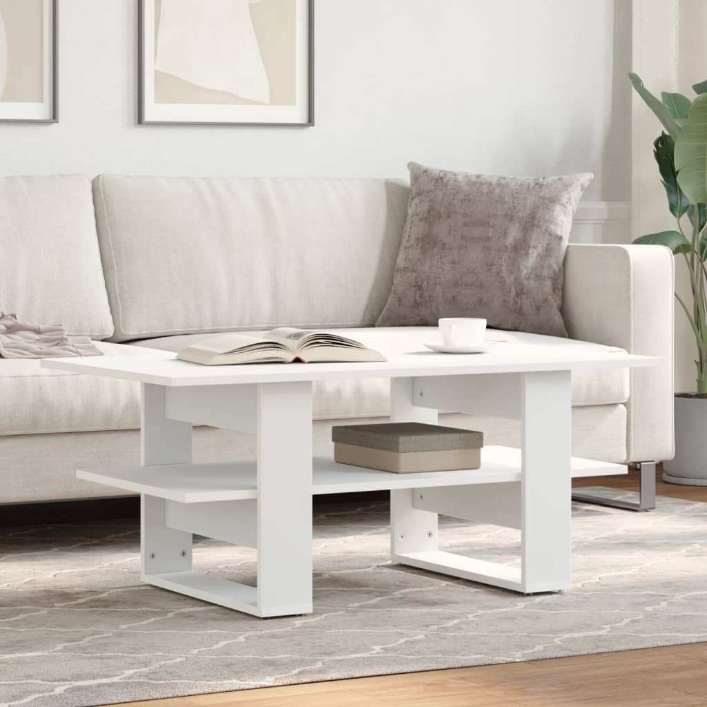 Coffee Table White 102x55x42 cm Engineered Wood - vid-823261 - Design Hut