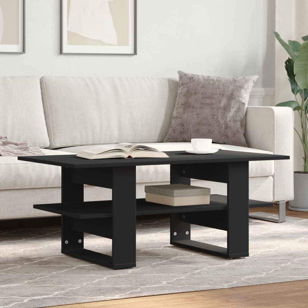 Coffee Table Black 102x55x42 cm Engineered Wood - vid-823262 - Design Hut