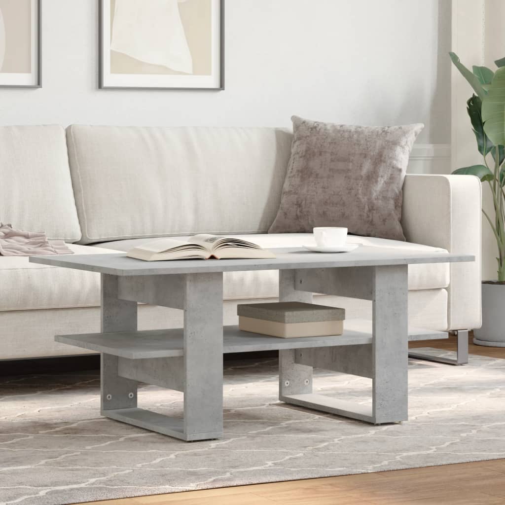 Coffee Table Concrete Grey 102x55x42 cm Engineered Wood - vid-823265 - Design Hut