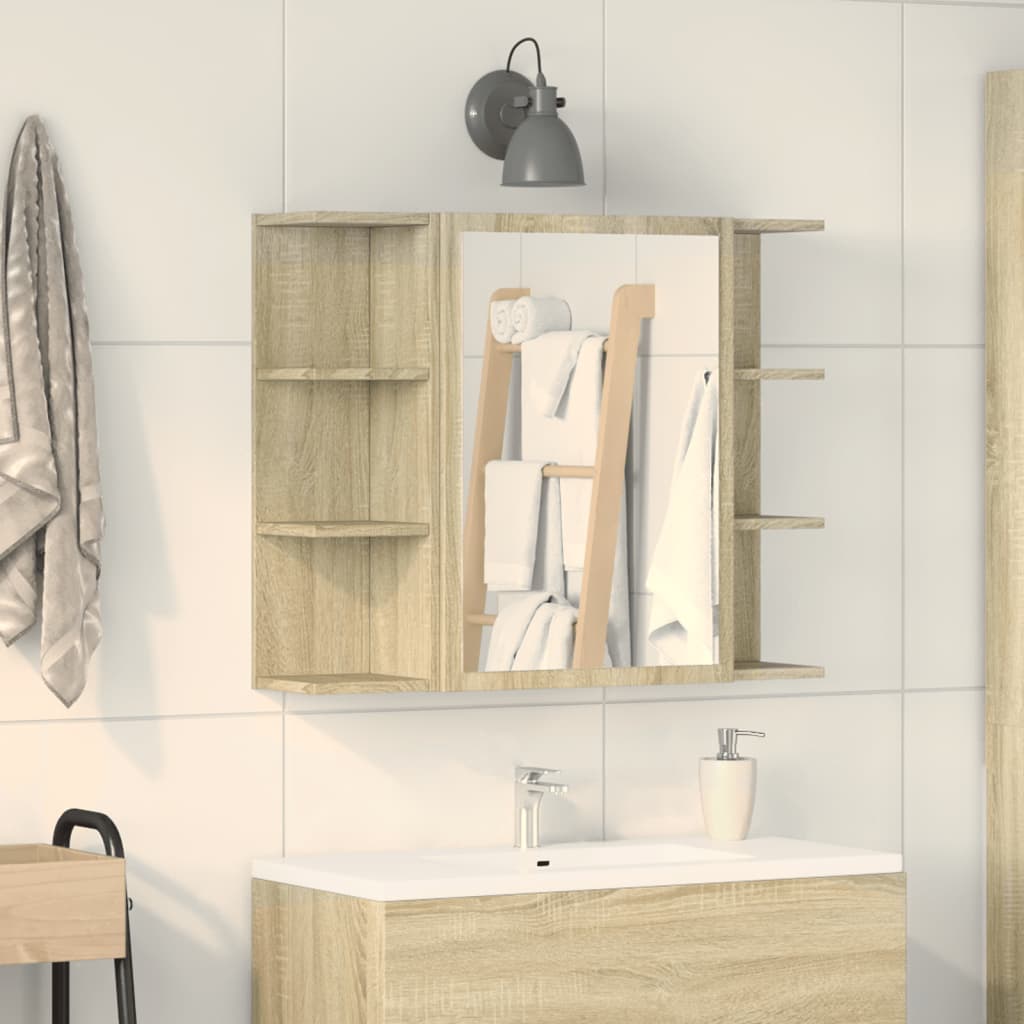Bathroom Mirror Cabinet Sonoma Oak 80x20.5x64 cm Engineered Wood - Discount Dealers