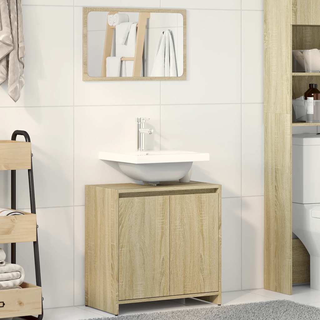 Bathroom Furniture Set Sonoma Oak Engineered Wood - Casper Homes