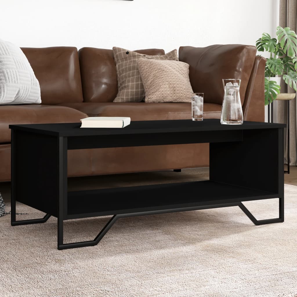 Coffee Table Black 100x51x40 cm Engineered Wood - vid-848479 - Design Hut