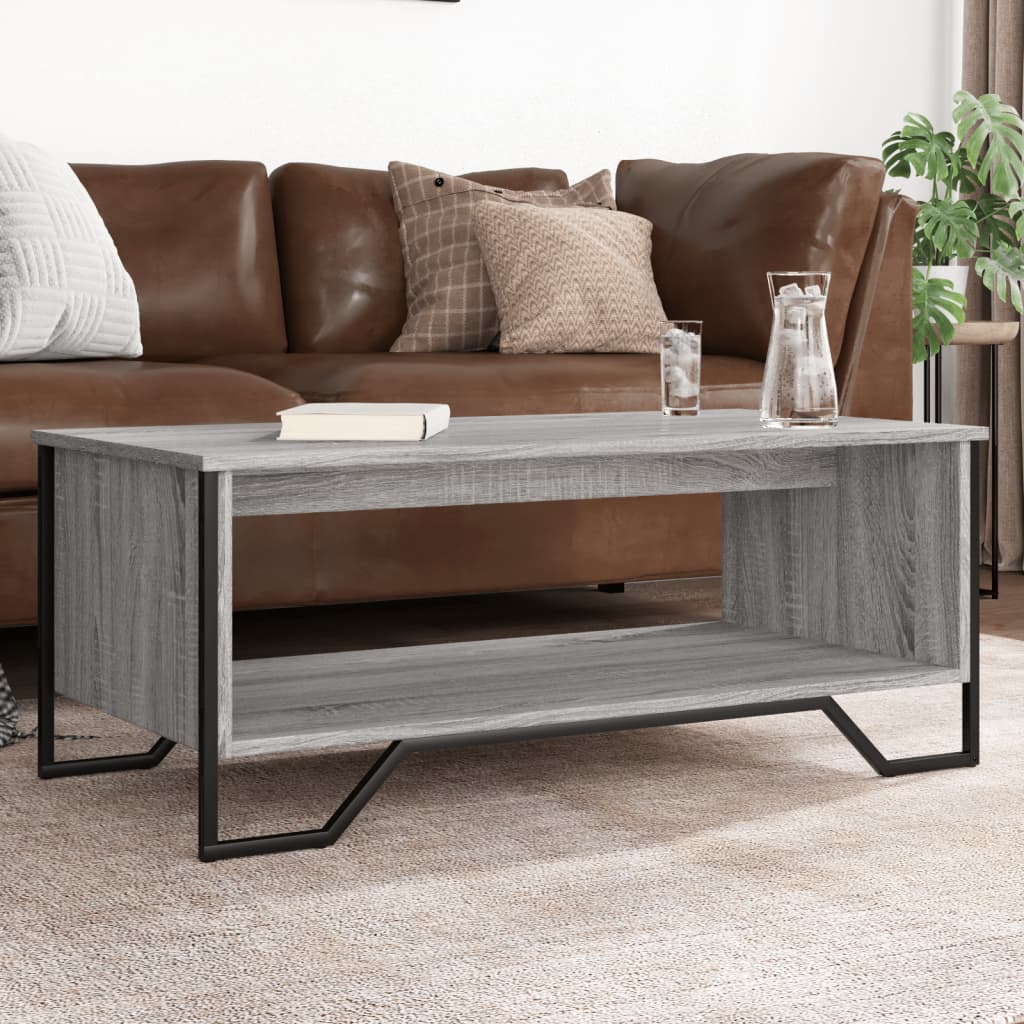 Coffee Table Grey Sonoma 100x51x40 cm Engineered Wood - vid-848482 - Design Hut